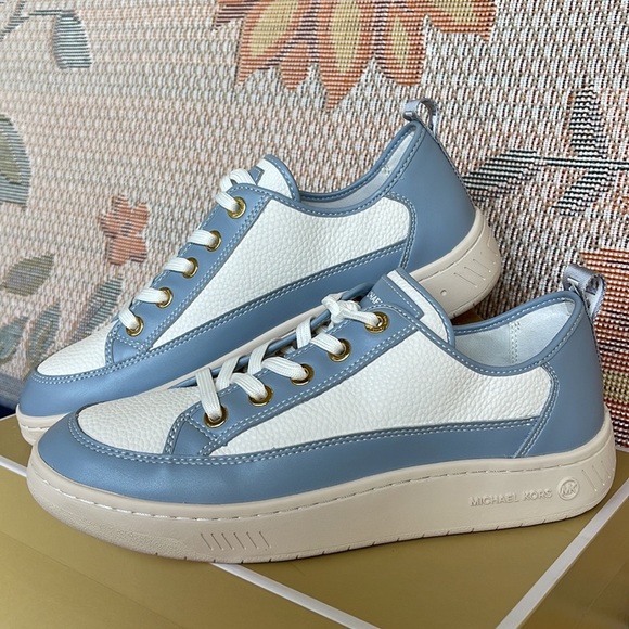 MICHAEL KORS SHEA LACE UP
FAUX LEATHER
49F3SHFS1L
PALE BLUE 
NEW - Picture 2 of 16